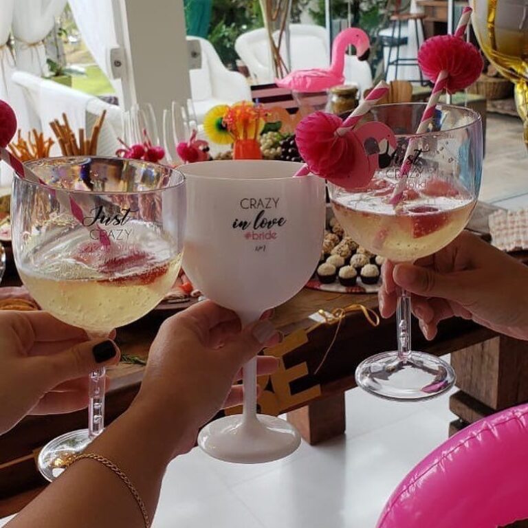 Taça de Gin Personalizada com Nome Degradê Rose Gold Acrílica de Vidro em Salvador Bahia